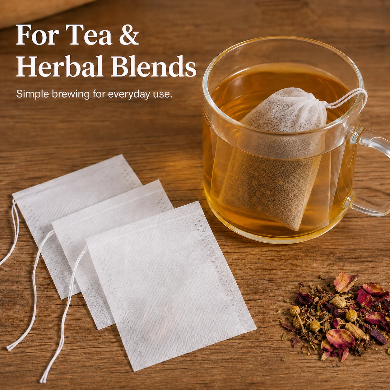 Herbal Tea - 100개입 일회용 끈 조절식 차 필터