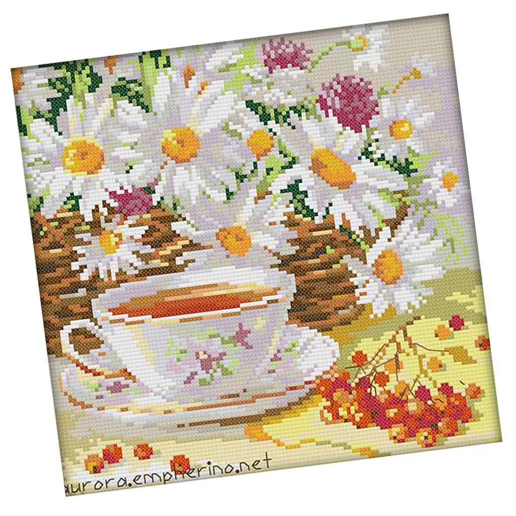크로스 스티치 프린트 캔버스 카모마일 차 패턴 스탬프  - Chamomile Tea 리뷰 및 가격
